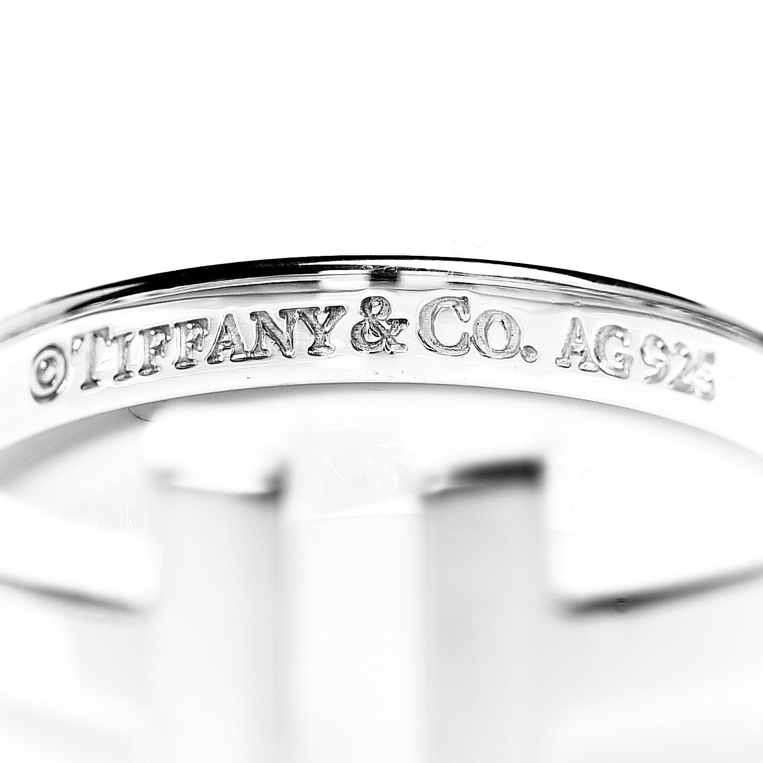 Tiffany Sterling Silver T Square Ring 49 5 4 of 4
