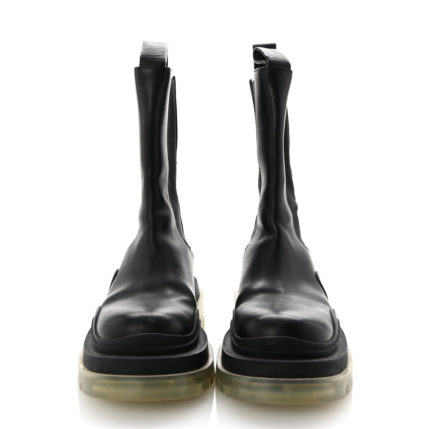 Bottega Veneta Calfskin The Tire Chelsea Boots 36 Black Clear 3 of 8