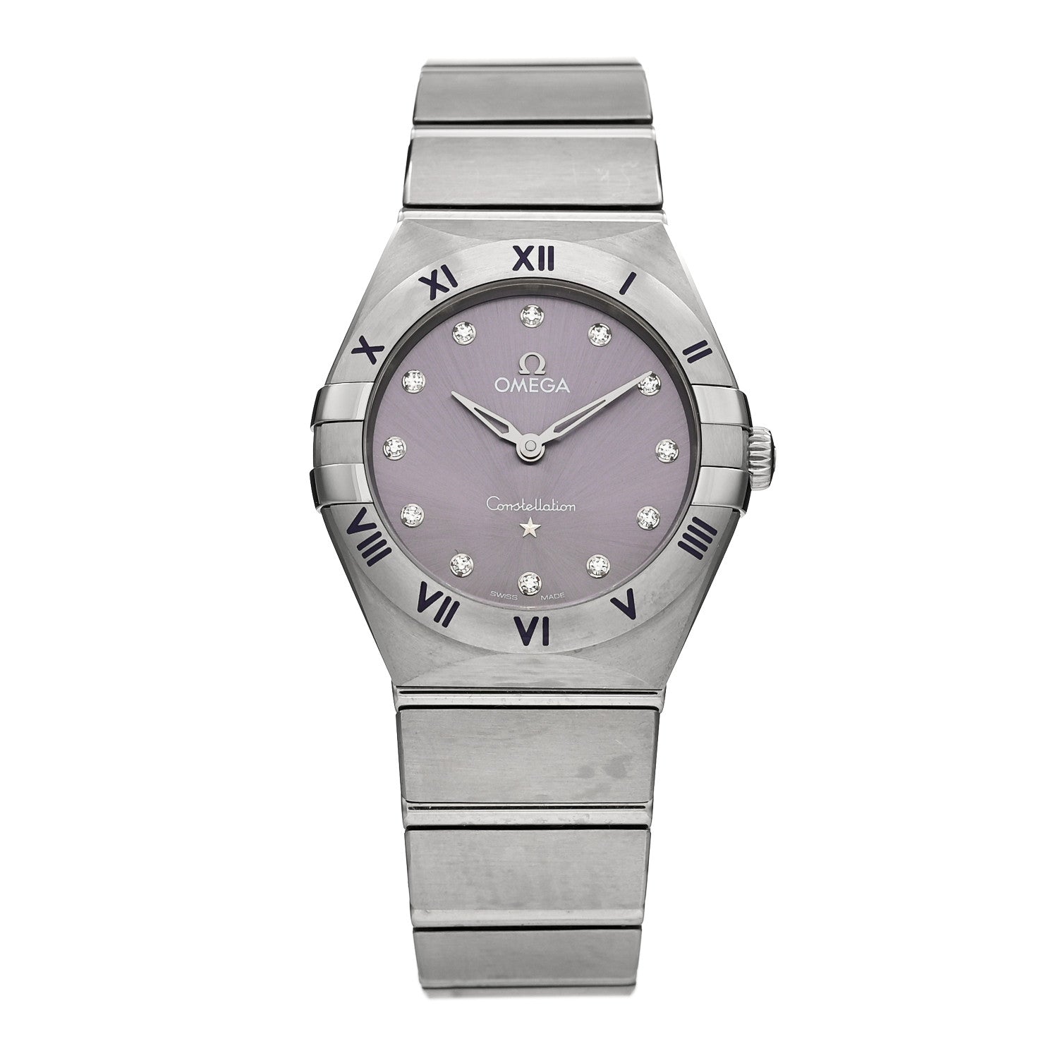 Omega Stainless Steel Diamond 28mm Constellation Quartz Watch Purple 131.10.28.60.60.002 1 of 5