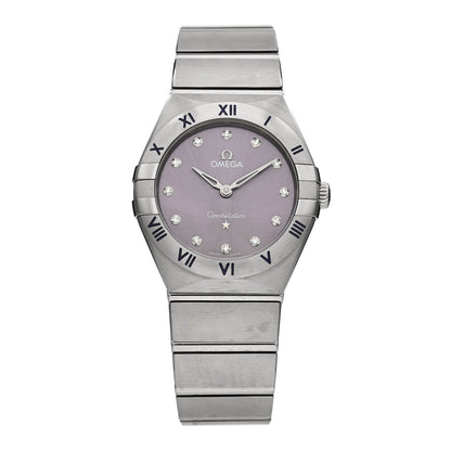 Omega Stainless Steel Diamond 28mm Constellation Quartz Watch Purple 131.10.28.60.60.002 1 of 5