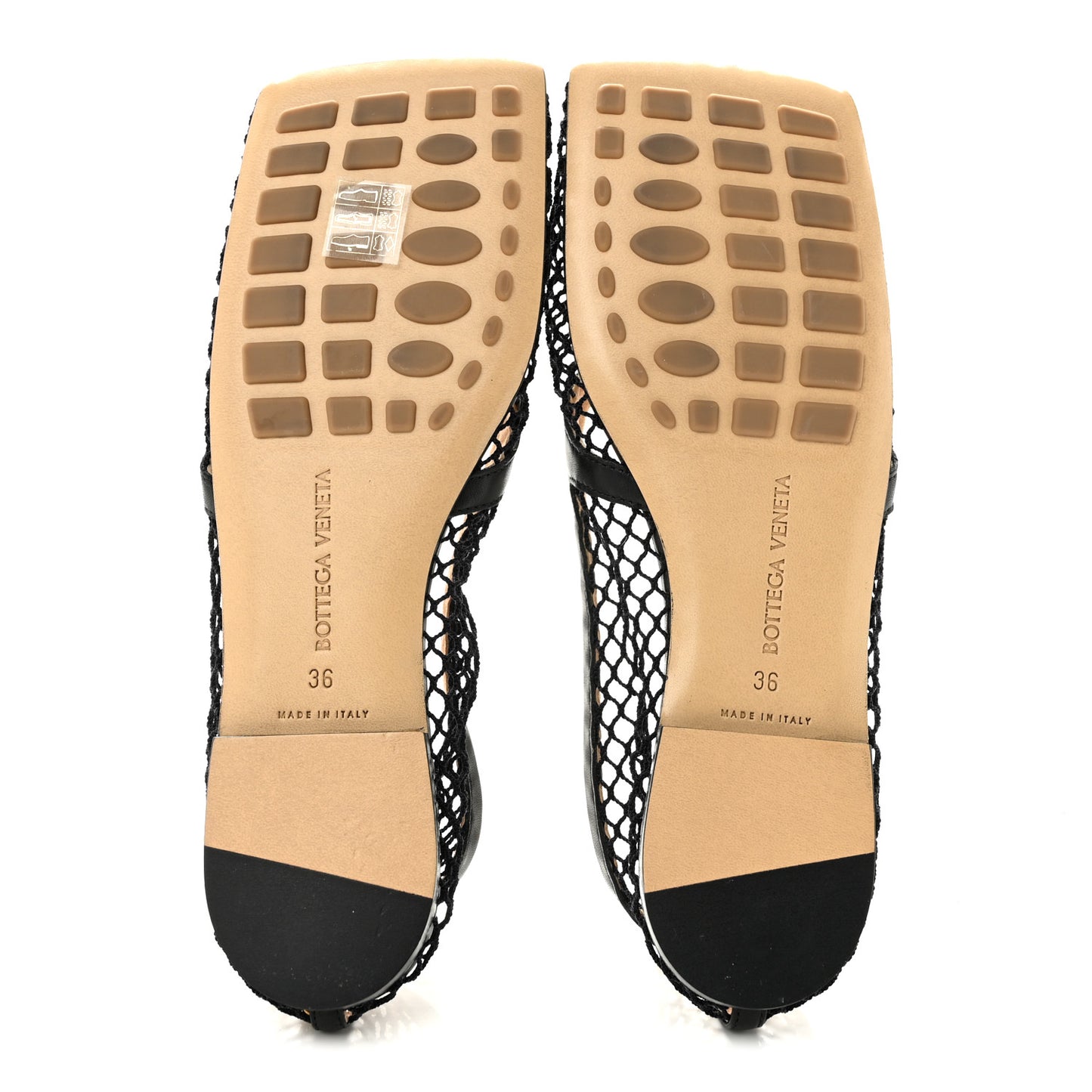 Mesh Nappa Chunky Chain Stretch Ballerina Flats 36 Black