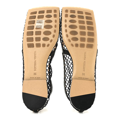 Bottega Veneta Mesh Nappa Chunky Chain Stretch Ballerina Flats 36 Black 6 of 8