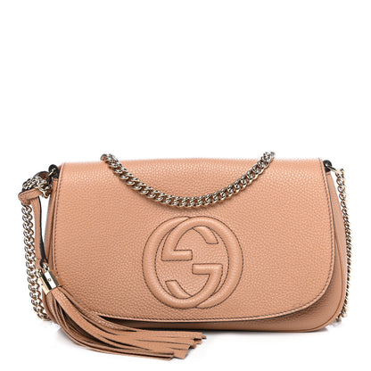 Gucci Pebbled Calfskin Medium Soho Flap Crossbody Camelia 1 of 4