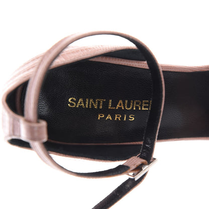 Saint Laurent Lizard Calfskin Embossed Jane 80 Ankle Strap Sandals 38.5 Pale Pink 7 of 9
