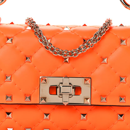Valentino Garavani Calfskin Mini Rockstud Spike Shoulder Bag Orange 7 of 11