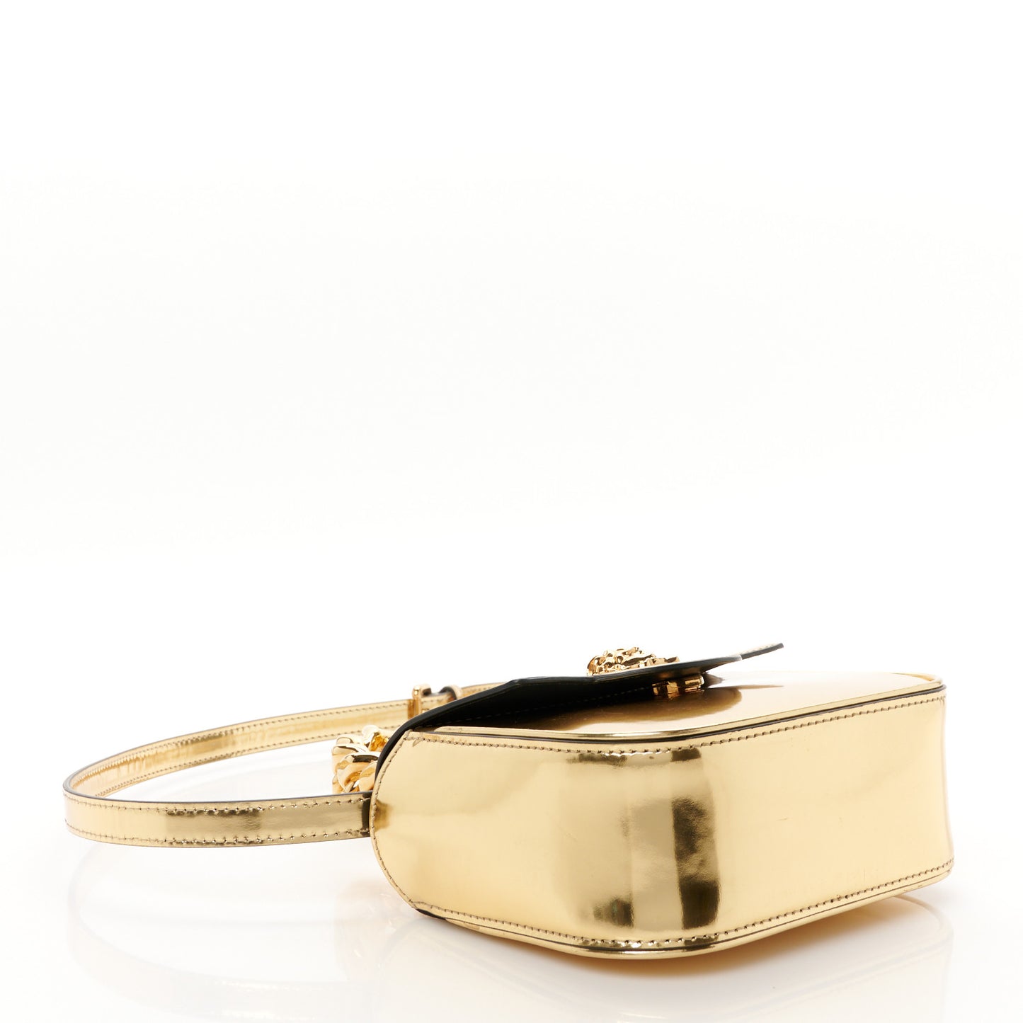 Metallic Calfskin Mini La Medusa Bag Gold