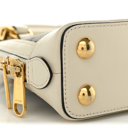 Gucci GG Supreme Monogram Azalea Calfskin Mini Horsebit 1955 Top Handle Bag Beige Ebony Mystic White 9 of 12