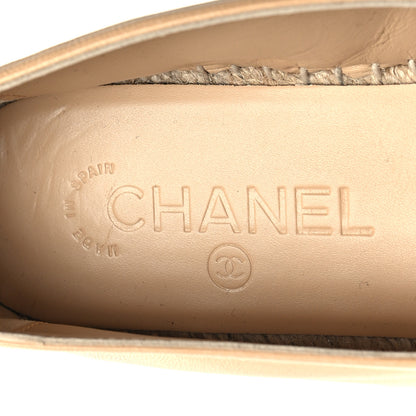 Chanel Lambskin CC Espadrilles 39 Beige Black 9 of 9