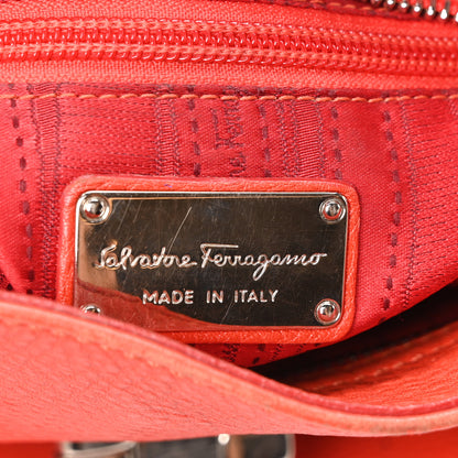 Salvatore Ferragamo Grained Calfskin Large Sofia Satchel Sunset 6 of 9