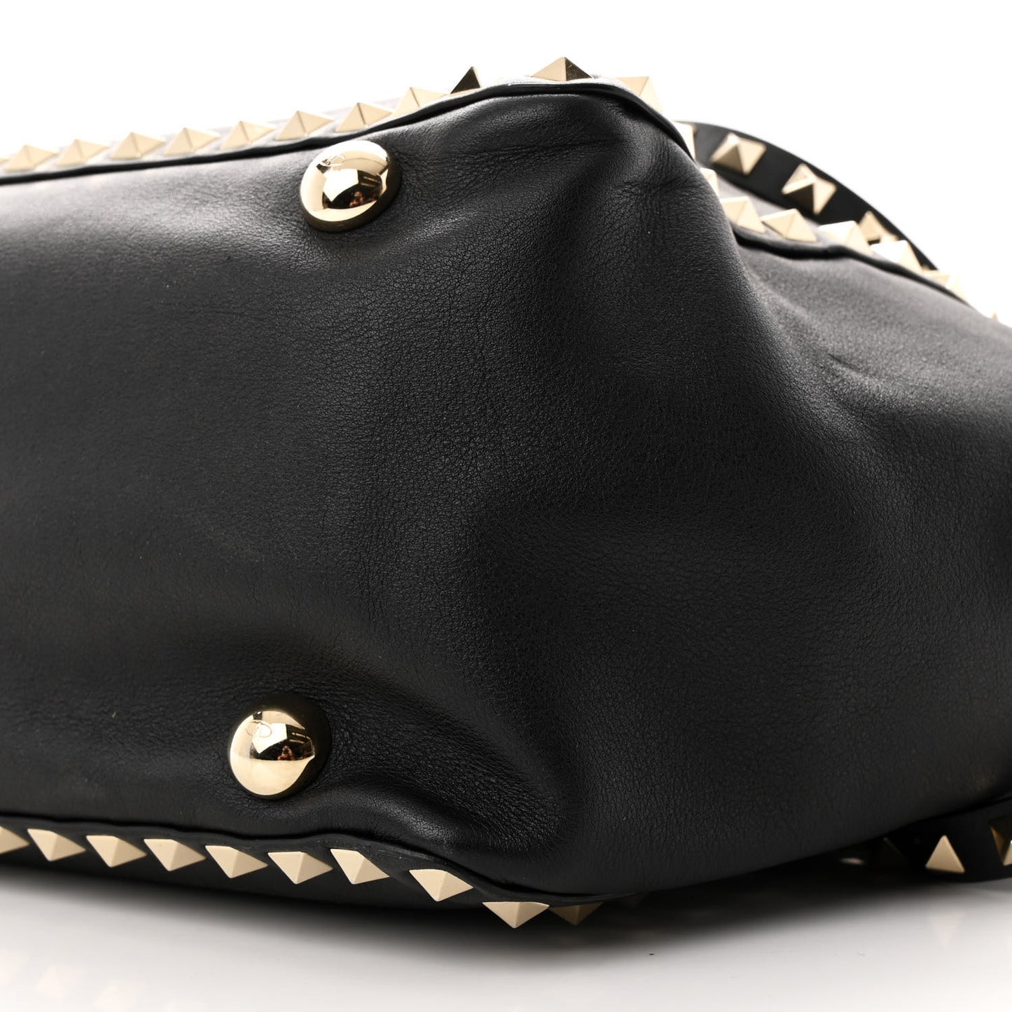 Vitello Medium Rockstud Tote Black