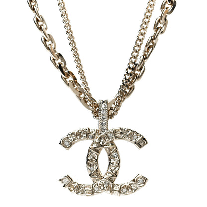 Chanel Crystal CC Multi Strand Chain Necklace Gold 3 of 5