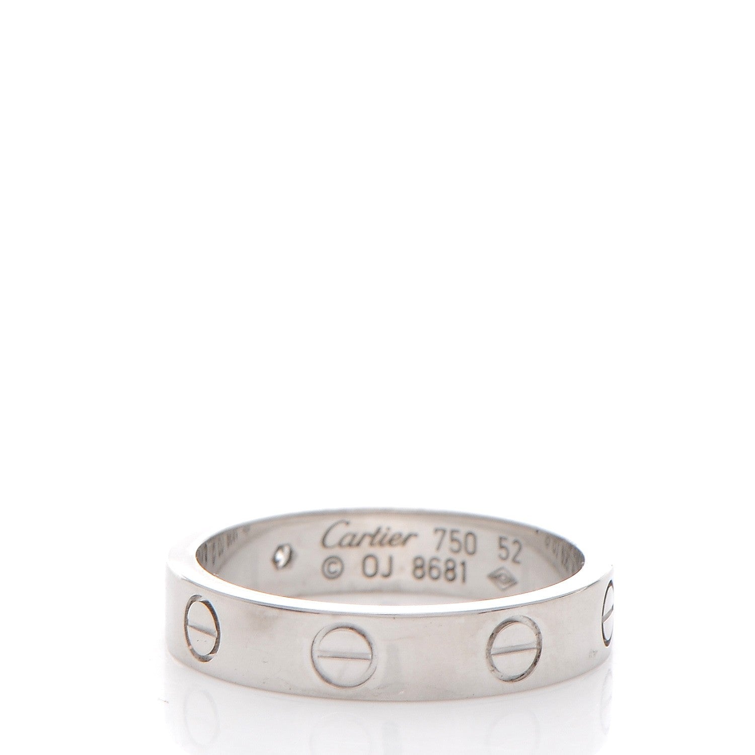 Cartier 18K White Gold Diamond 4mm LOVE Wedding Band Ring 52 6 3 of 6