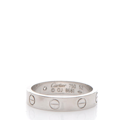 Cartier 18K White Gold Diamond 4mm LOVE Wedding Band Ring 52 6 3 of 6