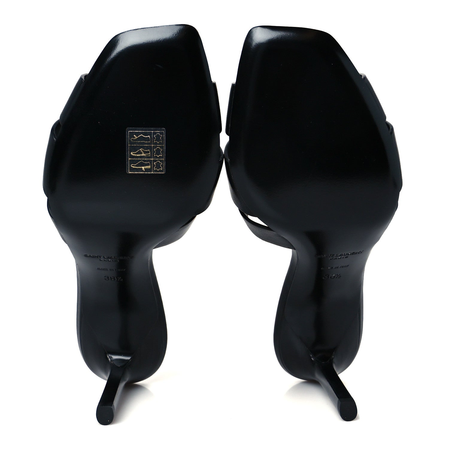 Saint Laurent Calfskin Tribute 85 Slide Sandals 38.5 Black 6 of 10