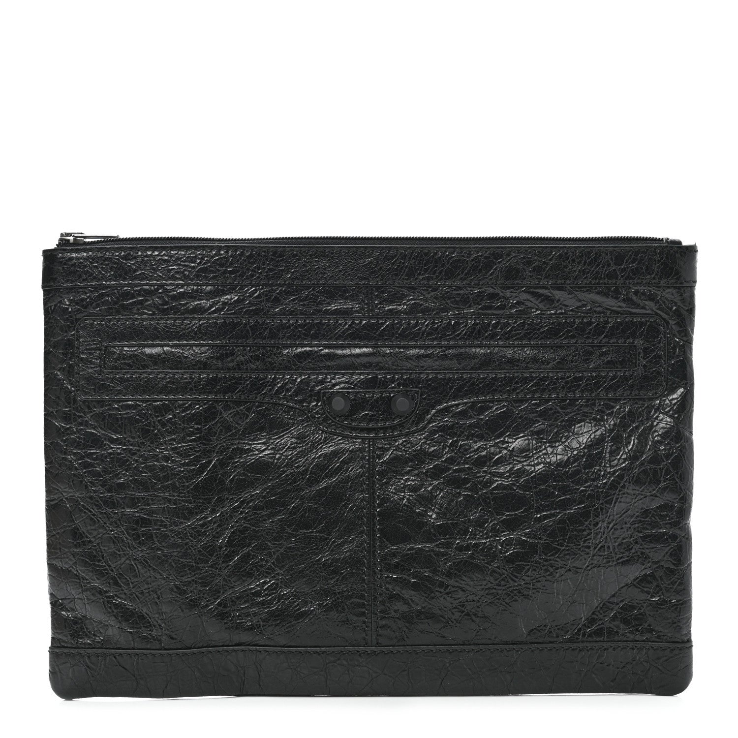 Balenciaga Agneau Arena Classic Hardware Clutch Black 1 of 8