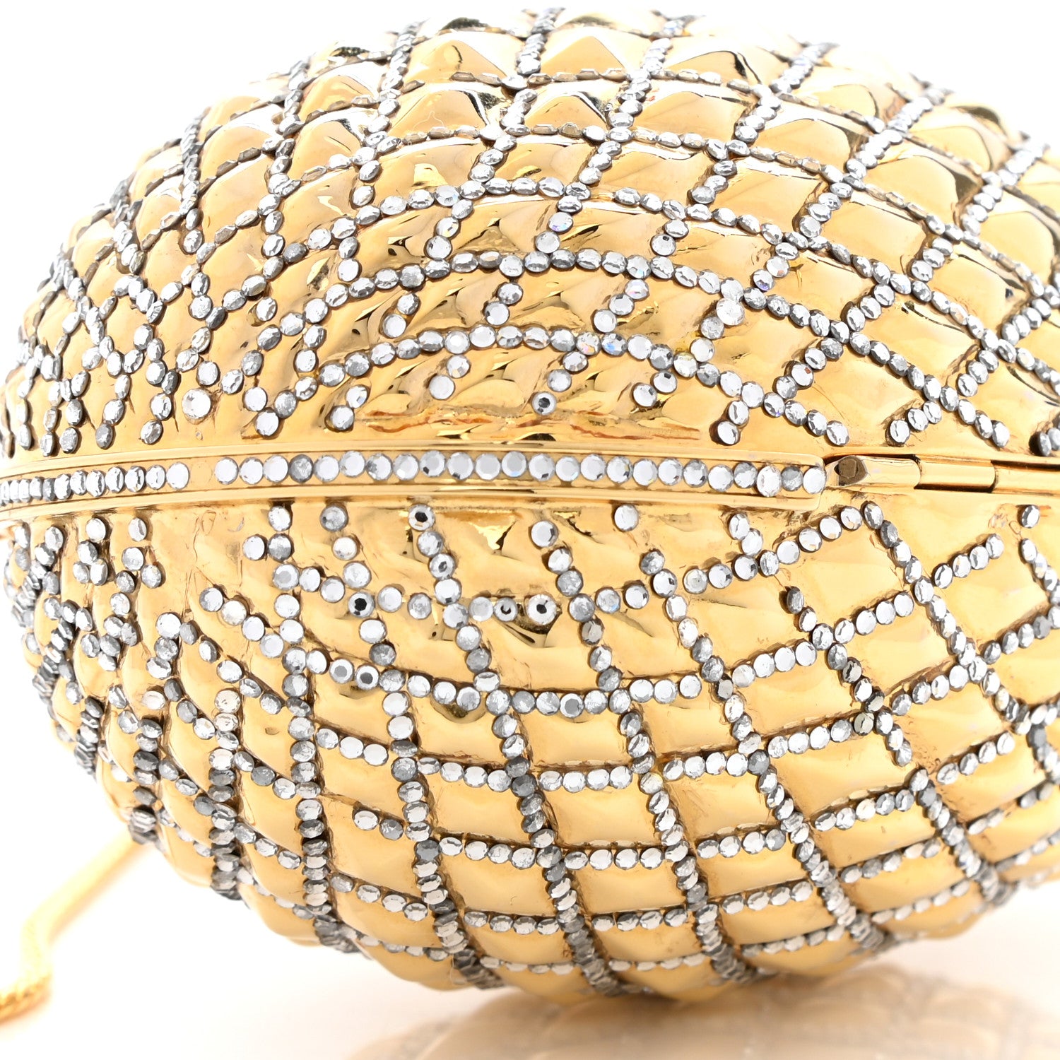 Judith Leiber Crystal Egg Minaudiere Clutch Gold 8 of 11