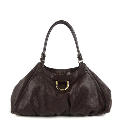 Gucci Guccissima Large D Gold Shoulder Bag Chocolate 1 of 7
