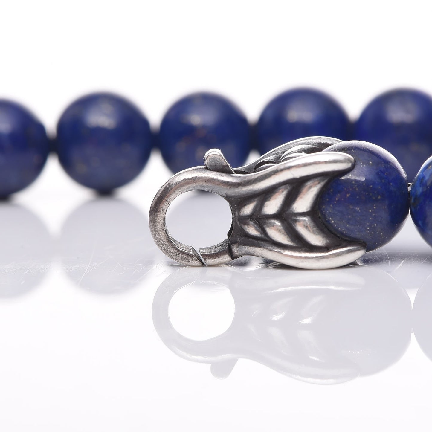 Sterling Silver Lapis Lazuli 8mm Spiritual Beads Bracelet
