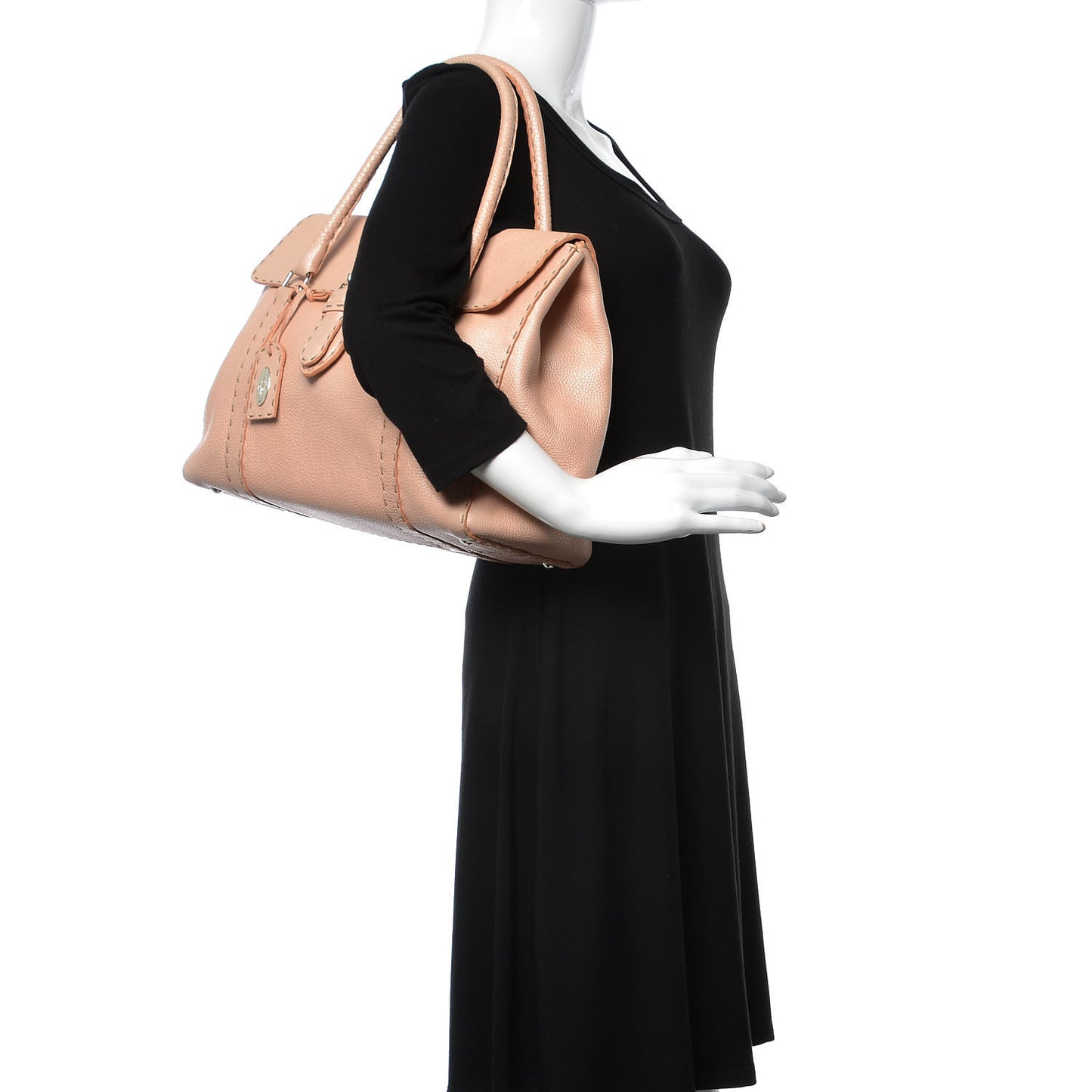 Cuoio Romano Selleria Large Linda Satchel Cipria