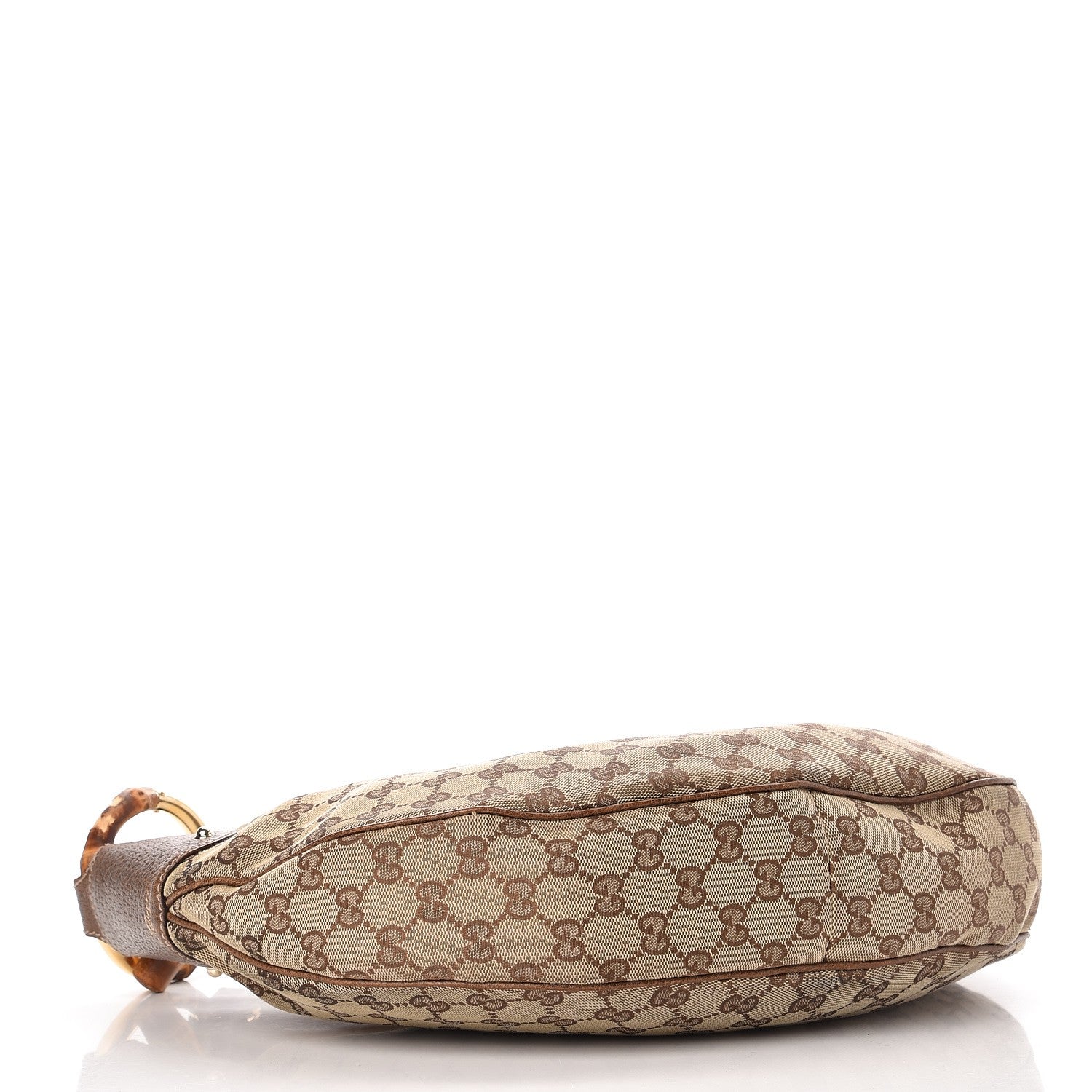 Gucci Monogram Bamboo Ring Half Moon Hobo Bag Brown 4 of 10
