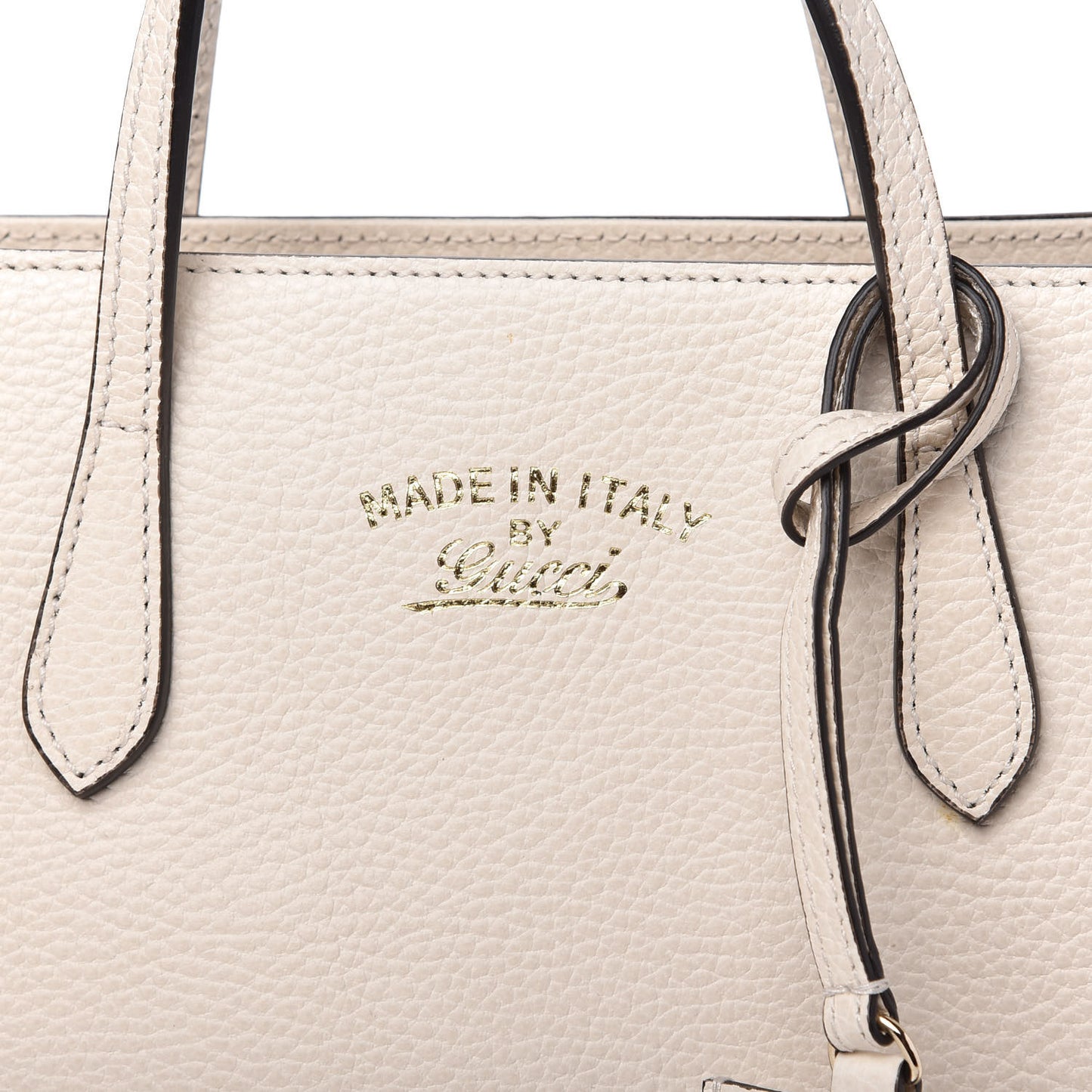 Dollar Calfskin Mini Swing Top Handle Bag Mystic White