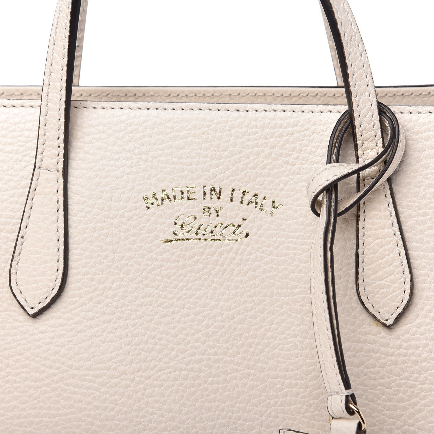 Gucci Dollar Calfskin Mini Swing Top Handle Bag Mystic White 9 of 10