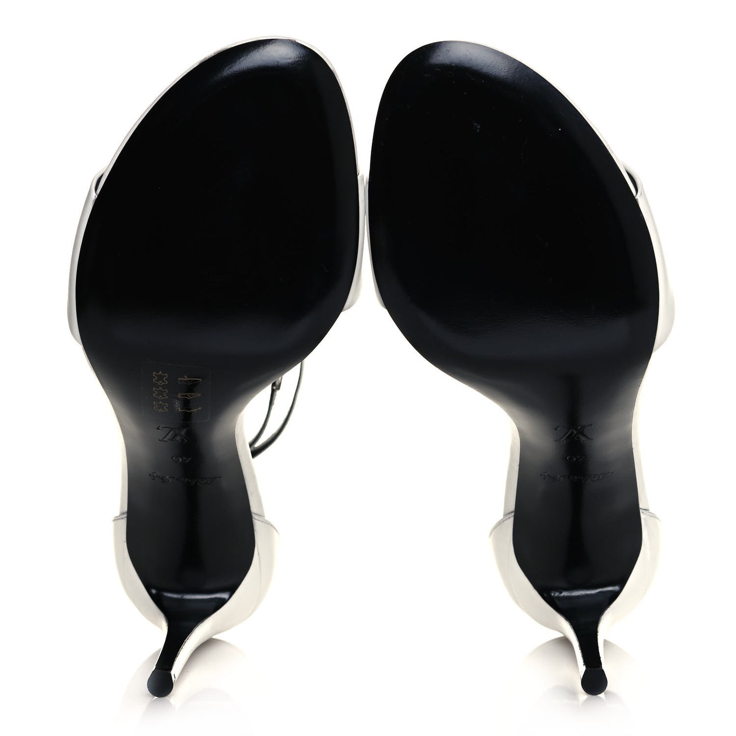 Calfskin Call Back Sandals 40 White