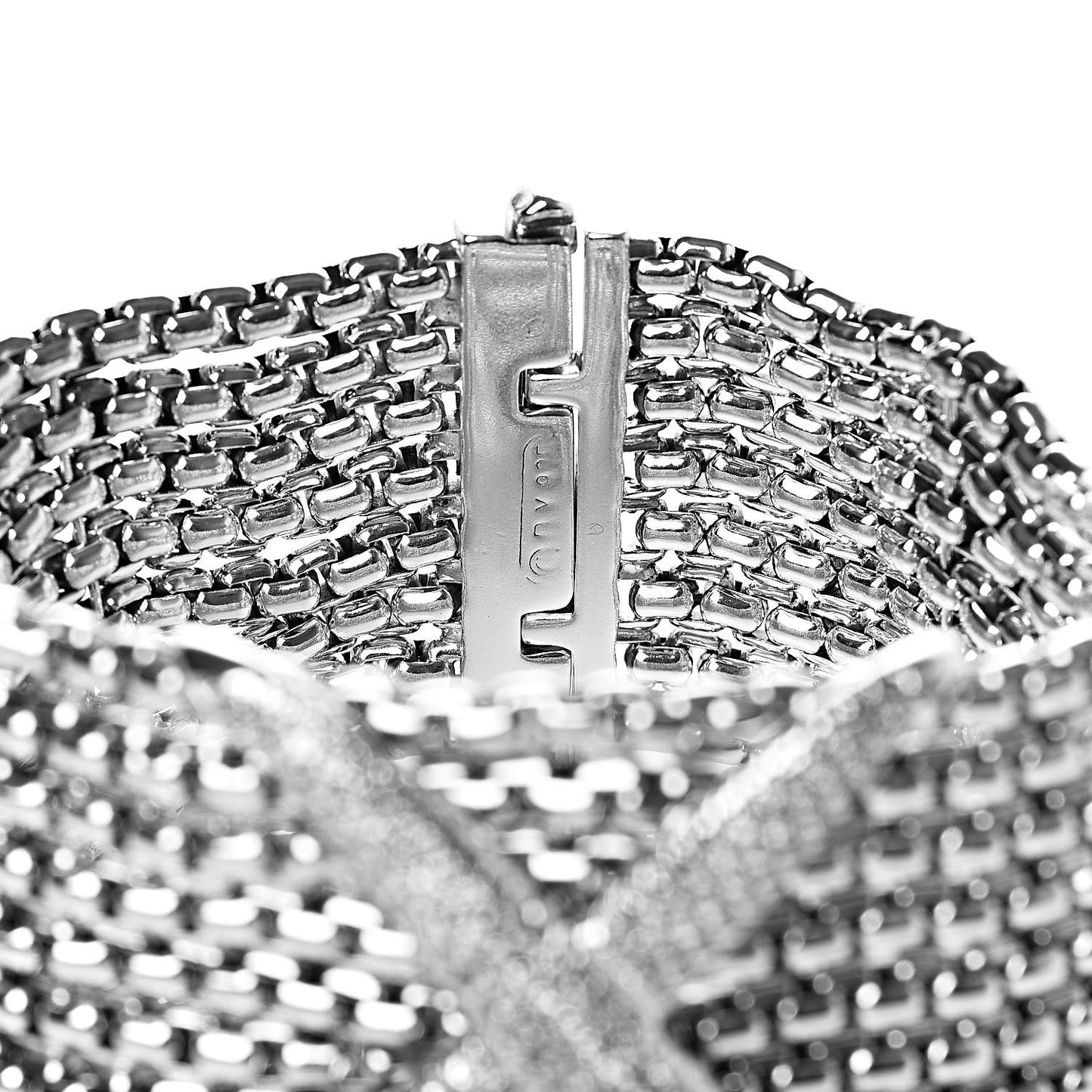 Sterling Silver Diamond X Eight Row Bracelet