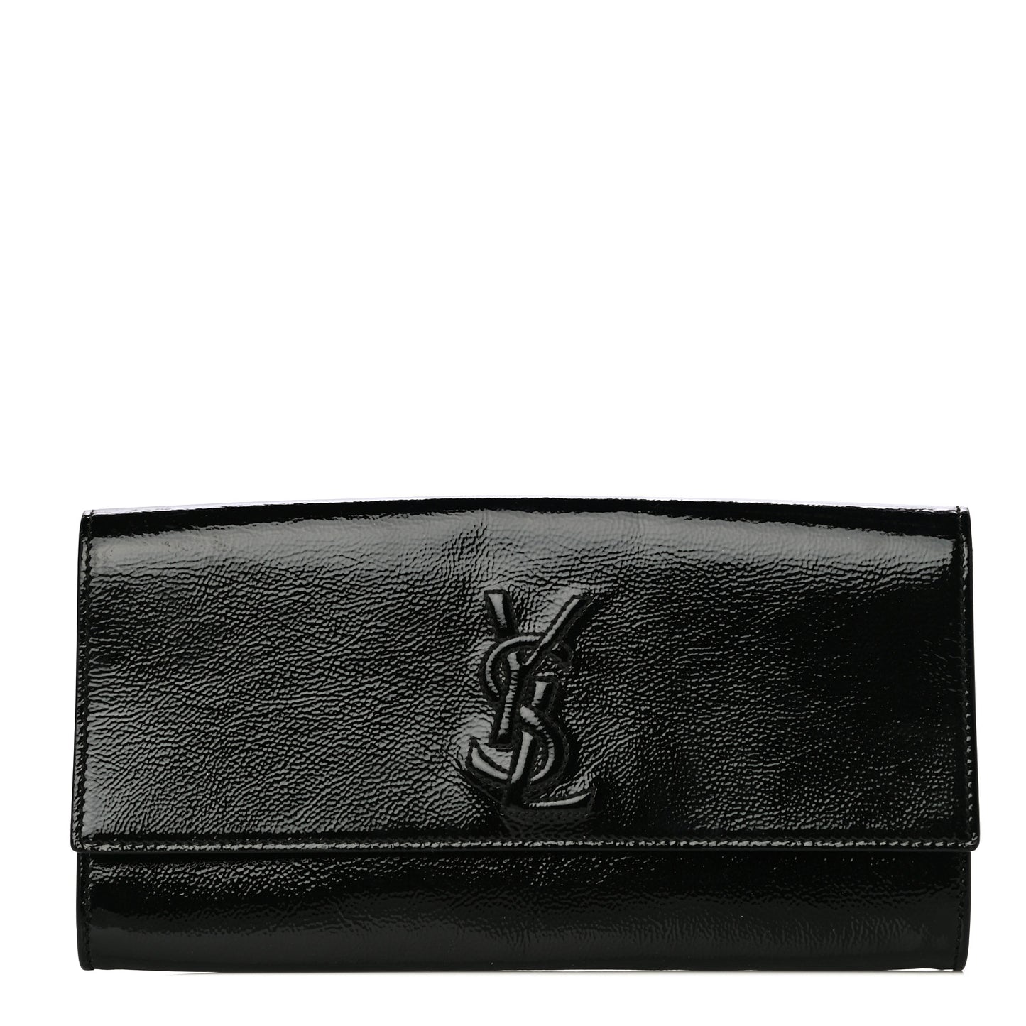 Textured Patent Monogram Small Belle De Jour Clutch Black