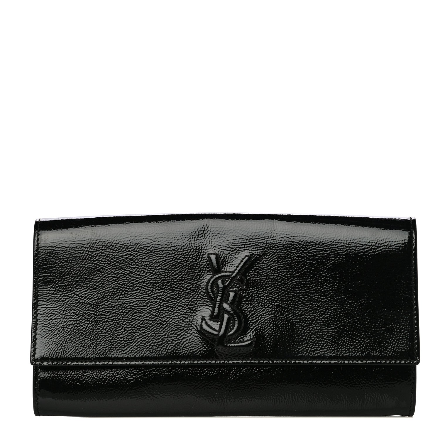 Saint Laurent Textured Patent Monogram Small Belle De Jour Clutch Black 1 of 12