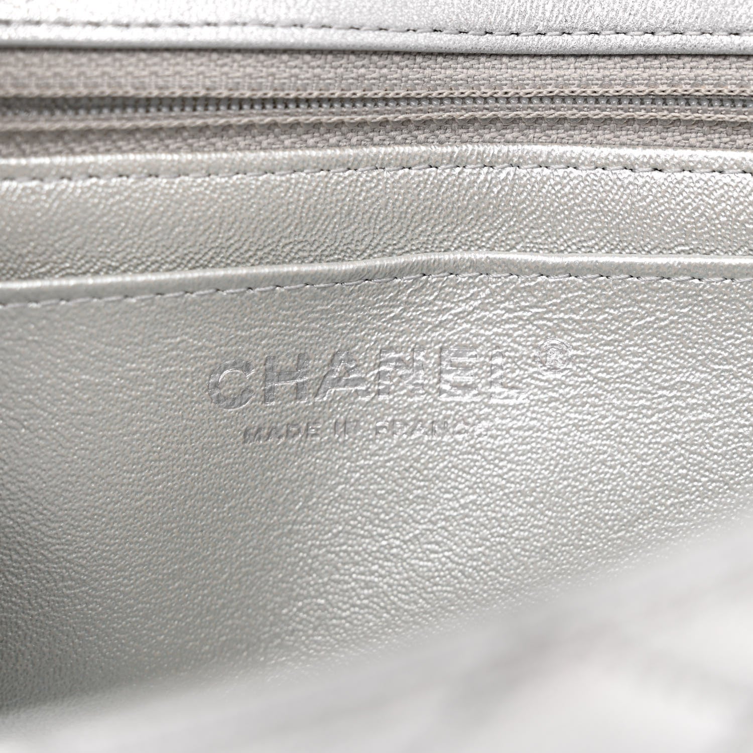 Chanel Metallic Lambskin Quilted Mini Rectangular Flap Silver 6 of 10