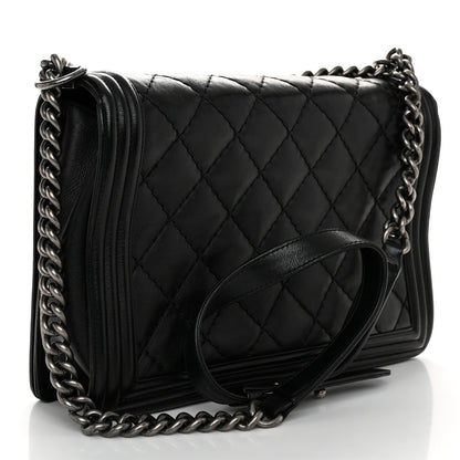 Chanel Calfskin Quilted Double Stitch New Medium Boy Flap Black 3 of 11