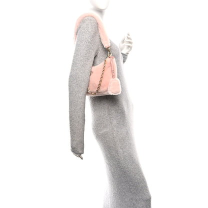 Prada Shearling Nappa Mini Re-Edition Shoulder Bag Orchidea 2 of 10
