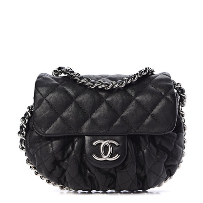 Chanel Washed Lambskin Quilted Mini Chain Around Flap Black 1 of 11