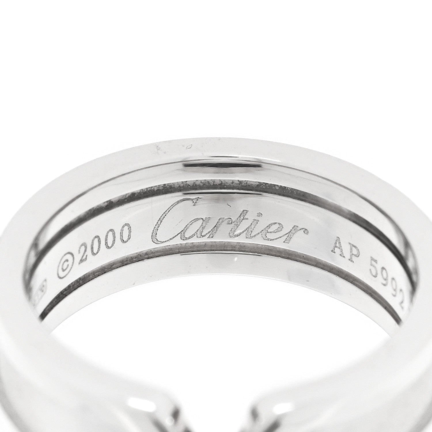 Cartier 18K White Gold 6.5mm C De Cartier Ring 51 5.75 4 of 4