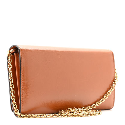 Chloe Calfskin Iconic Flap Wallet On Chain Clay Brown 3 of 16