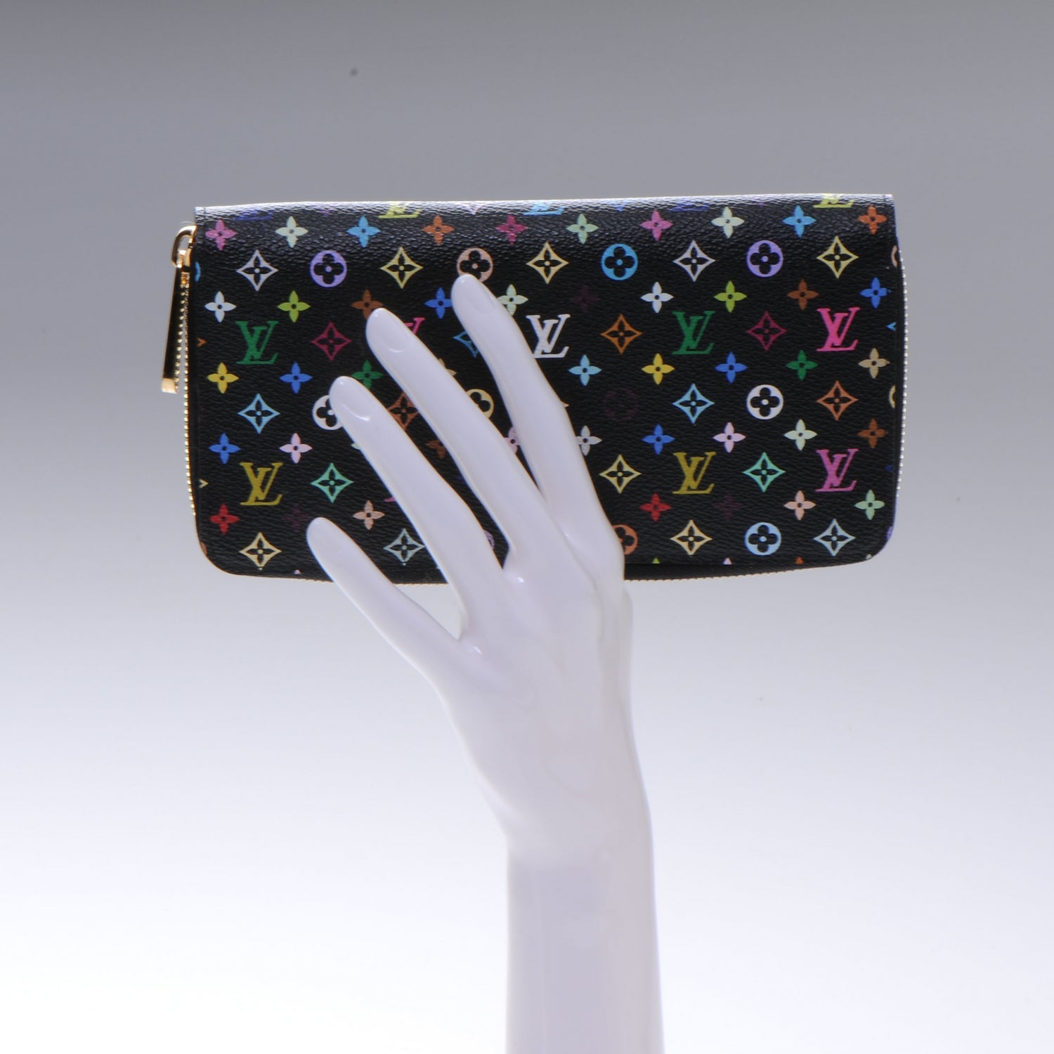 Louis Vuitton Monogram Multicolor Zippy Wallet Black 2 of 7