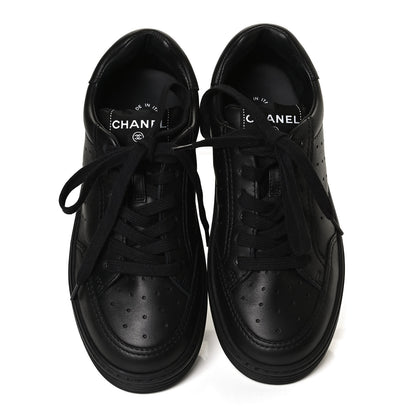 Chanel Calfskin Womens Logo Sneakers 35.5 Black 5 of 11