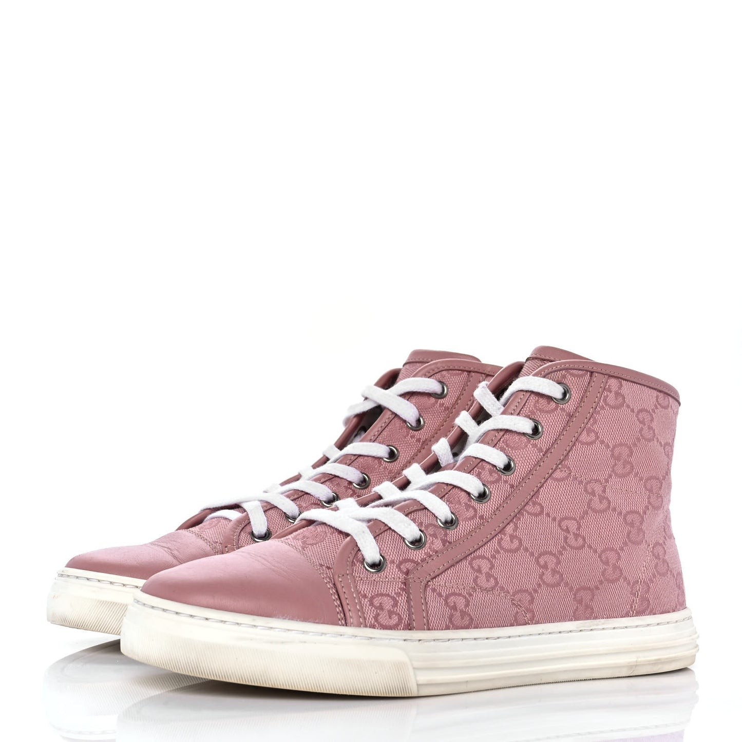 Monogram Womens High Top Sneakers 37.5 Pink Soft Pink