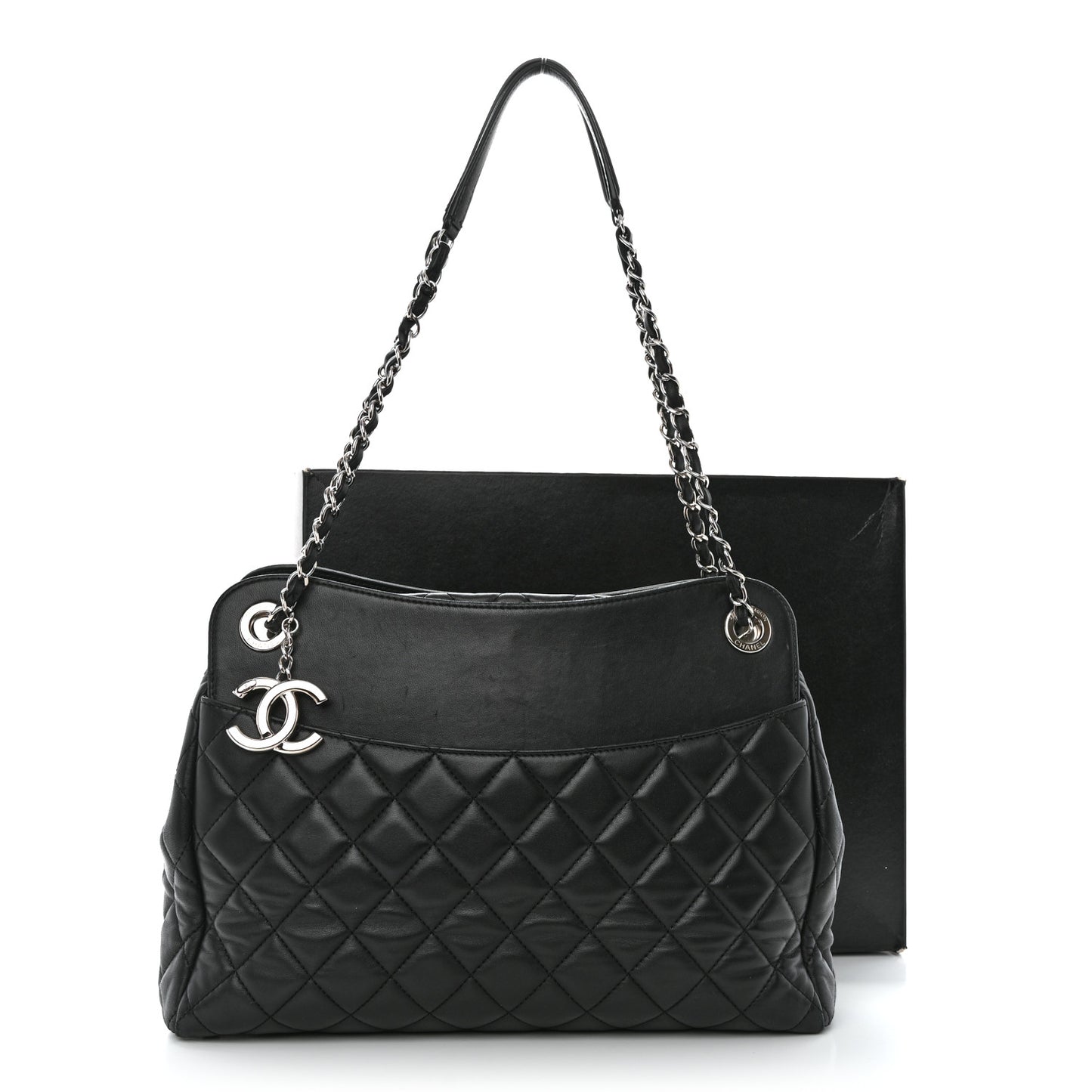 Lambskin Quilted Chanel 7 Tote Black
