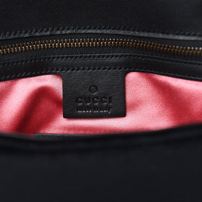 Gucci Velvet Matelasse Crystal Medium GG Marmont Shoulder Bag Black 7 of 11