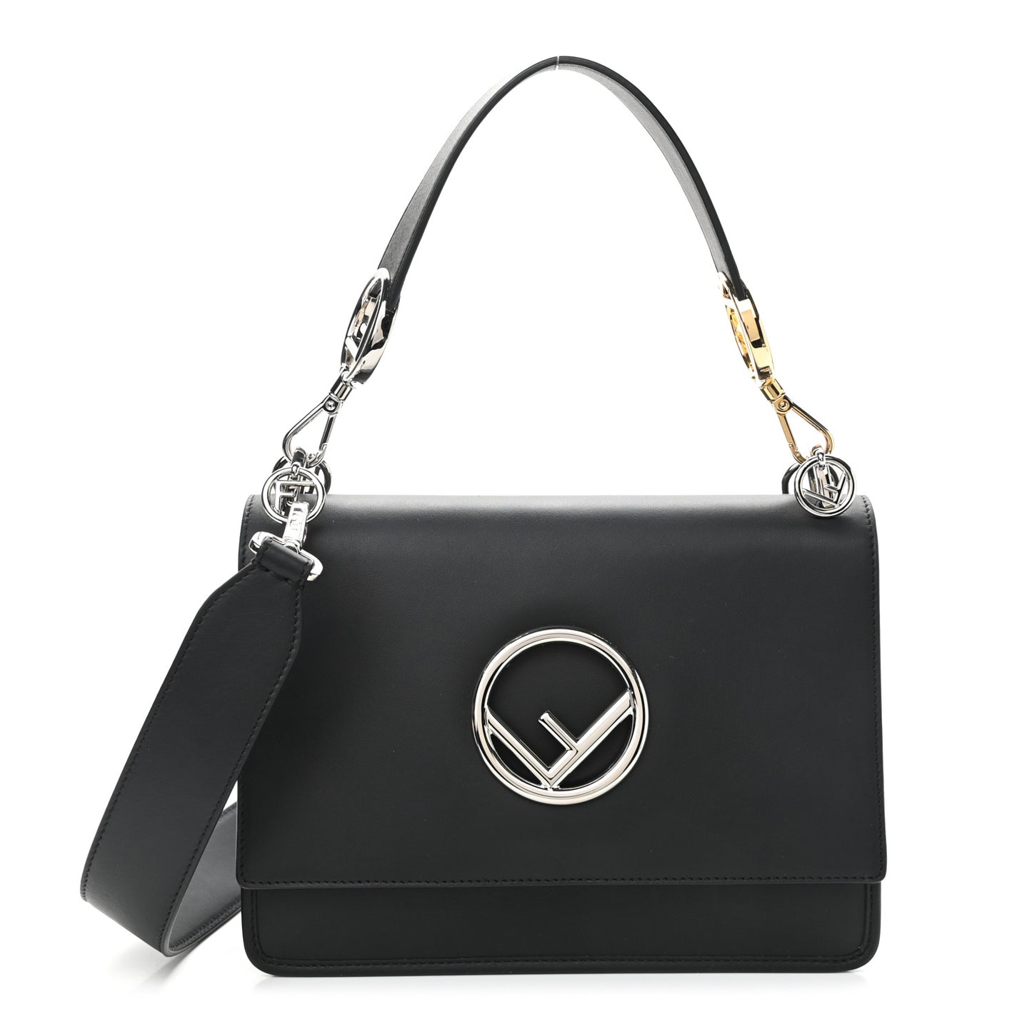 Vitello Century Opaco F is Fendi Kan I Shoulder Bag Black