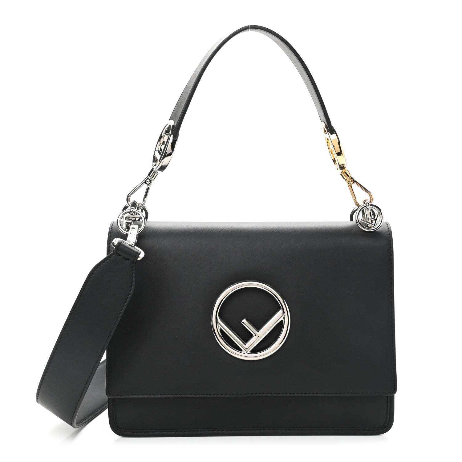 Fendi Vitello Century Opaco F is Fendi Kan I Shoulder Bag Black 1 of 10