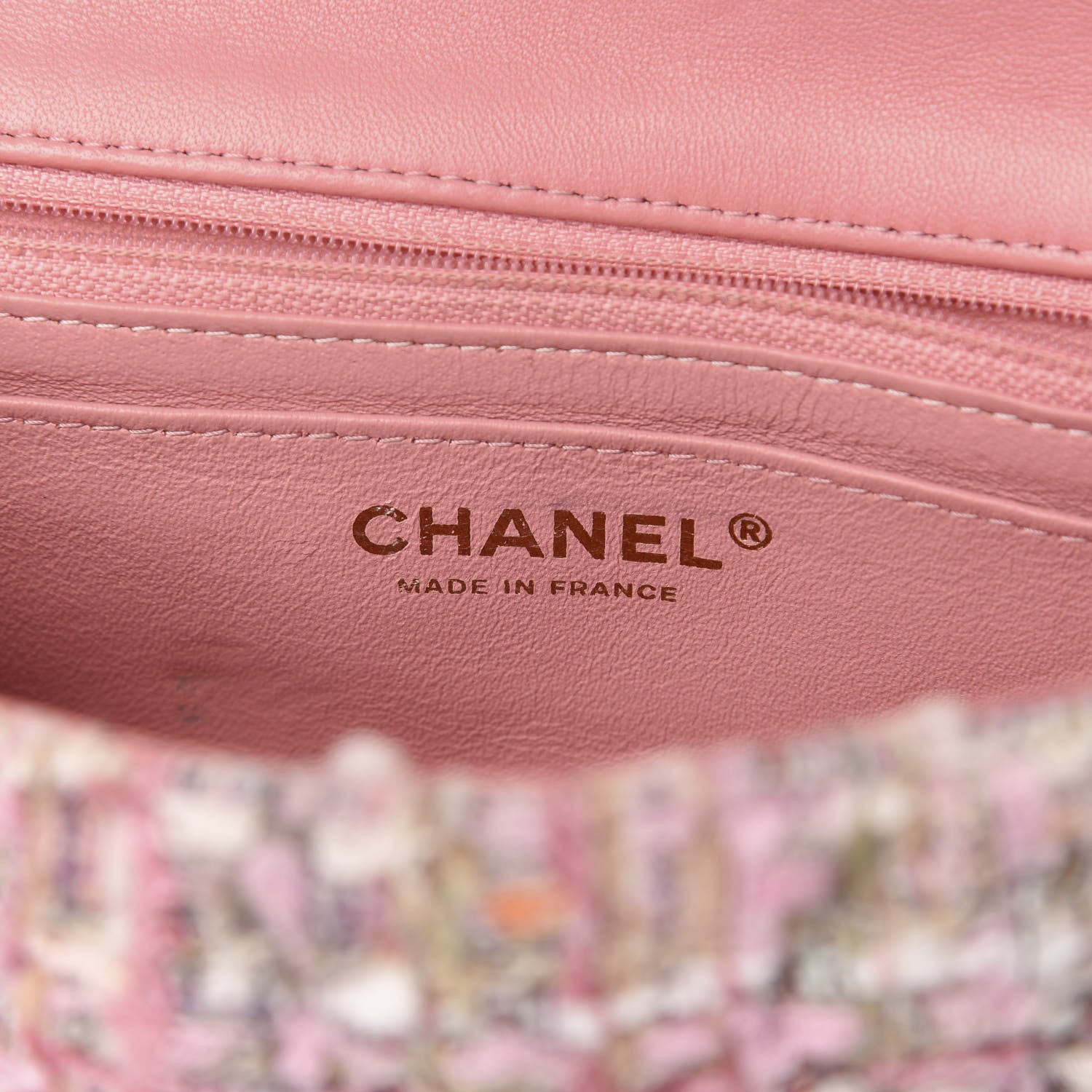 Chanel Tweed Braid Mini Flap White Pink 6 of 11