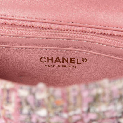 Chanel Tweed Braid Mini Flap White Pink 6 of 11
