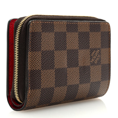 Louis Vuitton Damier Ebene Lou Zippy Compact Wallet Cerise Red 3 of 6