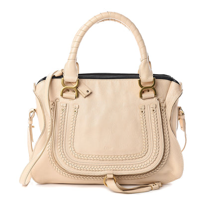 Chloe Calfskin Braided Medium Marcie Satchel Nude Pink 1 of 8