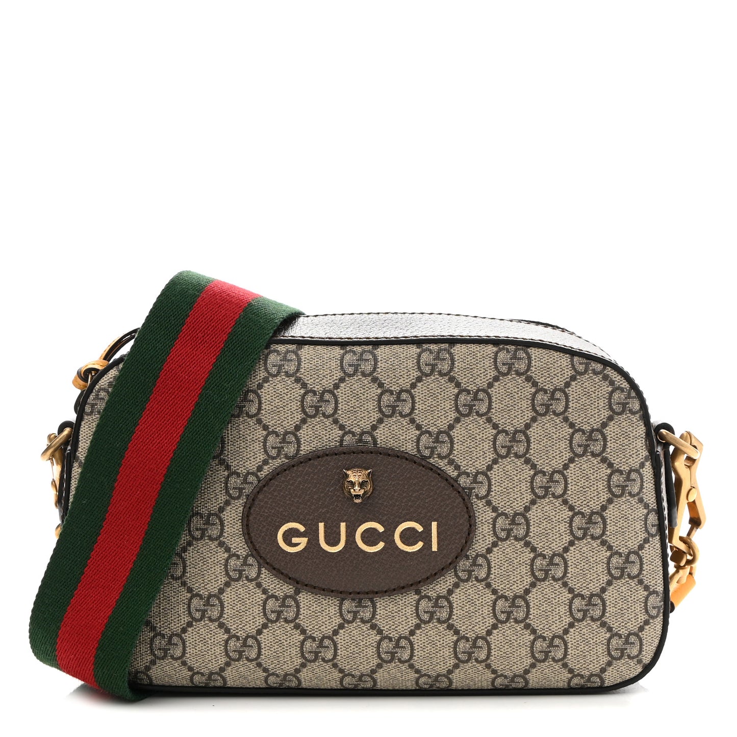 GG Supreme Monogram Web Neo Vintage Shoulder Bag Beige New Acero Crop