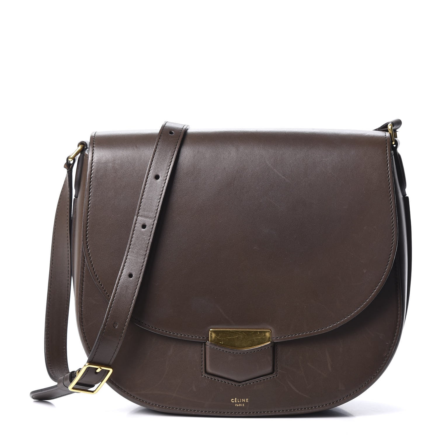 Celine Supersoft Calfskin Medium Trotteur Wood 1 of 9