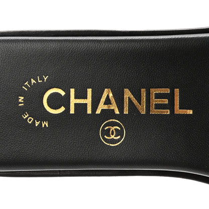 Chanel Lambskin CC Cut Out Mules Sandals 36 Black 8 of 10